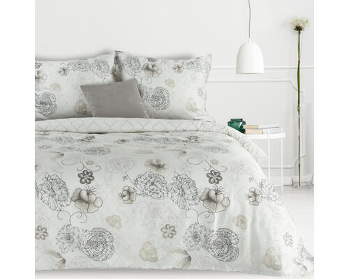 Obliečky na posteľ sprírodným vzorom zo saténovej bavlny - Clas 15, prikrývka 140 x 200 cm + vankúš 70 x 90 cm